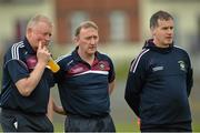 19 May 2013; Westmeath manager Pat Flanagan, centre, with selectors Philip Kiernan, left, and Tom D'arcy. Leinster GAA Football Senior Championship, First Round, Westmeath v Carlow, Cusack Park, Mullingar, Co. Westmeath. Picture credit: Matt Browne / SPORTSFILE