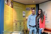 17 May 2013; Former Wexford footballer Mattie Forde and Bianca Carlin-Rosanio at the official unveiling of the newly-refurbished GAA Museum at Croke Park. The final phase of renovation now includes the official GAA Hall of Fame, a modern-day heroes and legends gallery, eight exciting interactive skill zones and dedicated sound booths showcasing clips from the association’s oral history archive. The museum boasts a vast collection of objects that illustrate the development of Gaelic games from ancient times to the present day.  Admission to the GAA Museum and Stadium Tour is priced at €12.00 for an adult, €8.00 for a child under 12, €32.00 for a family, 2 adults & 2 children, and €9.00 for students and senior citizens. For further information visit www.crokepark.ie/gaa-museum or www.facebook.com/CrokePark. GAA Museum, Croke Park, Dublin. Picture credit: Brendan Moran / SPORTSFILE