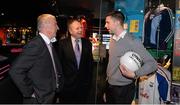 17 May 2013; Former Kerry footballers Denis 'Ogie' Moran, left, and Mcikey Ned O'Sullivan with current Kerry footballer Marc O Sé at the official unveiling of the newly-refurbished GAA Museum at Croke Park. The final phase of renovation now includes the official GAA Hall of Fame, a modern-day heroes and legends gallery, eight exciting interactive skill zones and dedicated sound booths showcasing clips from the association’s oral history archive. The museum boasts a vast collection of objects that illustrate the development of Gaelic games from ancient times to the present day.  Admission to the GAA Museum and Stadium Tour is priced at €12.00 for an adult, €8.00 for a child under 12, €32.00 for a family, 2 adults & 2 children, and €9.00 for students and senior citizens. For further information visit www.crokepark.ie/gaa-museum or www.facebook.com/CrokePark . GAA Museum, Croke Park, Dublin. Picture credit: Ray McManus / SPORTSFILE