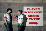 22 May 2013; Pictured at the launch of Newstalk 106-108 fm's coverage schedule of the 2013 GAA All-Ireland Senior Championships are Tyrone's Sean Cavanagh, left, and Kerry's Tomás Ó Sé. Newstalk sport-veterans, Ger Gilroy and Dave McIntyre, revealed an all-star panel that will join the Newstalk sports team in delivering the best GAA coverage and analysis available on national radio – for the second year running. Among those giving their expert commentary and analysis of the 2013 GAA Football All-Ireland Championship will be recently retired legend Dermot Earley, four time All Star Darragh Ó Sé, Kerry legend John Crowley and Mayo stars Liam McHale and David Brady, to name a few. Joining the team to give their views on the 2013 GAA Hurling All-Ireland Championship will be former Wexford hurler Diarmuid Lyng, Clare star Jamesie O'Connor, Cork's defensive rock Diarmuid O'Sullivan, and Offaly duo Daithí Regan and Johnny Pilkington. Croke Park, Dublin. Picture credit: Brian Lawless / SPORTSFILE