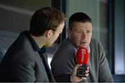 22 May 2013; Pictured at the launch of Newstalk 106-108 fm's coverage schedule of the 2013 GAA All-Ireland Senior Championships is Kerry's Tomás Ó Sé being interviewed by Oisin Langan, Newstalk. Newstalk sport-veterans, Ger Gilroy and Dave McIntyre, revealed an all-star panel that will join the Newstalk sports team in delivering the best GAA coverage and analysis available on national radio – for the second year running. Among those giving their expert commentary and analysis of the 2013 GAA Football All-Ireland Championship will be recently retired legend Dermot Earley, four time All Star Darragh Ó Sé, Kerry legend John Crowley and Mayo stars Liam McHale and David Brady, to name a few. Joining the team to give their views on the 2013 GAA Hurling All-Ireland Championship will be former Wexford hurler Diarmuid Lyng, Clare star Jamesie O'Connor, Cork's defensive rock Diarmuid O'Sullivan, and Offaly duo Daithí Regan and Johnny Pilkington. Croke Park, Dublin. Picture credit: Brian Lawless / SPORTSFILE