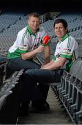 22 May 2013; Pictured at the launch of Newstalk 106-108 fm's coverage schedule of the 2013 GAA All-Ireland Senior Championships are Kerry's Tomás Ó Sé, left, and Tyrone's Sean Cavanagh. Newstalk sport-veterans, Ger Gilroy and Dave McIntyre, revealed an all-star panel that will join the Newstalk sports team in delivering the best GAA coverage and analysis available on national radio – for the second year running. Among those giving their expert commentary and analysis of the 2013 GAA Football All-Ireland Championship will be recently retired legend Dermot Earley, four time All Star Darragh Ó Sé, Kerry legend John Crowley and Mayo stars Liam McHale and David Brady, to name a few. Joining the team to give their views on the 2013 GAA Hurling All-Ireland Championship will be former Wexford hurler Diarmuid Lyng, Clare star Jamesie O'Connor, Cork's defensive rock Diarmuid O'Sullivan, and Offaly duo Daithí Regan and Johnny Pilkington. Croke Park, Dublin. Picture credit: Brian Lawless / SPORTSFILE