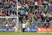 19 May 2013; Enda Varley, Mayo, celebrates after scoring his side's second goal past Galway goalkeeper Manus Breathnach. Connacht GAA Football Senior Championship Quarter-Final, Galway v Mayo, Pearse Stadium, Salthill, Galway. Picture credit: Diarmuid Greene / SPORTSFILE