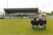 19 May 2013; The Castlebar Celtic team form a huddle before the start of the game. Bus Éireann Women's National League Cup Final, Castlebar Celtic v Peamount United, Milebush Park, Castlebar, Co. Mayo. Picture credit: David Maher / SPORTSFILE