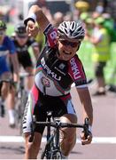 22 May 2013; Krill Pozdnyakov, Synergy Baku, celebrates after crossing the line to win Stage 4 of the 2013 An Post Rás. Listowel - Glengarriff. Photo by Sportsfile