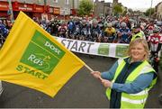 24 May 2013; Aine Barrett, Mitchelstown Post Office, Co. Cork, at the start of Stage 6 of the 2013 An Post Rás. Mitchelstown – Carlow. Photo by Sportsfile