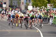 24 May 2013; Rico Rogers, Synergy Baku, centre, on the way to winning Stage 6 of the 2013 An Post Rás. Mitchelstown – Carlow. Photo by Sportsfile