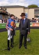 25 May 2013; Jockey Joseph O'Brien in conversation with John Magnier after winning the Tattersalls Irish 2,000 Guineas with Magician. Curragh Racecourse, The Curragh, Co. Kildare. Picture credit: Ray McManus / SPORTSFILE