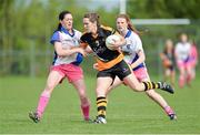 25 May 2013; Caroline O'Hanlon, Ulster, in action against Emer Flaherty, left, and Aileen Gilroy, right, Connacht. 2013 2013 MMI Group Ladies Football Interprovincial Tournament, Cup Final, Connacht v Ulster, Kinnegad, Co. Westmeath. Picture credit: Barry Cregg / SPORTSFILE