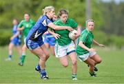 25 May 2013; Noelle Healy, Leinster, in action against Bríd Stack, Munster. 2013 MMI Group Ladies Football Interprovincial Tournament, Shield Final, Leinster v Munster, Kinnegad, Co. Westmeath. Picture credit: Barry Cregg / SPORTSFILE