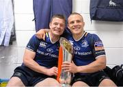 25 May 2013; Leinster's Brian O'Driscoll, left, and Ian Madigan following their side's victory. Celtic League Grand Final, Ulster v Leinster, RDS, Ballsbridge, Dublin. Picture credit: Stephen McCarthy / SPORTSFILE