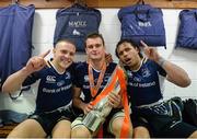 25 May 2013; Leinster players, from left, Ian Madigan, Rhys Ruddock and Isa Nacewa following their side's victory. Celtic League Grand Final, Ulster v Leinster, RDS, Ballsbridge, Dublin. Picture credit: Stephen McCarthy / SPORTSFILE