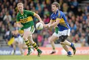 26 May 2013; Robbie Kiely, Tipperary, in action against Colm Cooper, Kerry. Munster GAA Football Senior Championship, Quarter-Final, Kerry v Tipperary, Fitzgerald Stadium, Killarney, Co. Kerry. Picture credit: Diarmuid Greene / SPORTSFILE