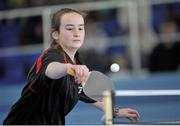 26 May 2013; Erin Leddy, from Enfield, Co. Meath, competing in the Girls U13 Table Tennis team competition. Community Games May Festival 2013, Athlone Institute of Technology, Athlone, Co. Westmeath. Picture credit: Pat Murphy / SPORTSFILE
