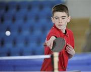26 May 2013; Jack O Dare, From Delvin, Co. Westmeath, competing in the Boys U13 Table Tennis team competition. Community Games May Festival 2013, Athlone Institute of Technology, Athlone, Co. Westmeath. Picture credit: Pat Murphy / SPORTSFILE