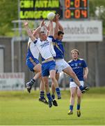 26 May 2013; Rory Finn and James Stafford, Wicklow, in action against Bernard McElvaney and Padraig McCormack,12, Longford. Leinster GAA Football Senior Championship, First Round, Wicklow v Longford, County Grounds, Aughrim, Co. Wicklow. Picture credit: Matt Browne / SPORTSFILE