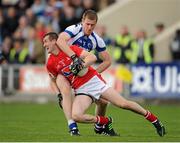 26 May 2013; Dessie Finnegan, Louth, in action against Donal Kingston, Laois. Leinster GAA Football Senior Championship, First Round, Laois v Louth, O'Moore Park, Portlaoise, Co. Laois. Picture credit: Dáire Brennan / SPORTSFILE