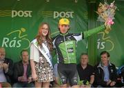 26 May 2013; Third across the line Shane Archbold, An Post Chain Reaction, with Miss An Post Rás, Anna Otto, after Stage 8 of the 2013 An Post Rás. Naas - Skerries. Photo by Sportsfile