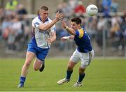26 May 2013; Rory Finn, Wicklow, in action against Shane Mulligan, Longford. Leinster GAA Football Senior Championship, First Round, Wicklow v Longford, County Grounds, Aughrim, Co. Wicklow. Picture credit: Matt Browne / SPORTSFILE