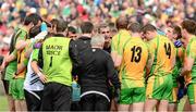 26 May 2013; The Donegal manager Jim McGuinness speaks to his players before the game. Ulster GAA Football Senior Championship, Quarter-Final, Donegal v Tyrone, MacCumhaill Park, Ballybofey, Co. Donegal. Picture credit: Ray McManus / SPORTSFILE