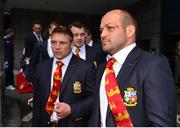 27 May 2013; Rory Best, British & Irish Lions, departs the team hotel enroute to the airport for the squads departure to Hong Kong. British & Irish Lions Tour 2013, Team Departure. Royal Garden Hotel, Kensington, London, England. Picture credit: Stephen McCarthy / SPORTSFILE