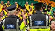 26 May 2013; Gardai, Ulster Council and local Donegal stewards listen as instructions are given out before they take their posts. Ulster GAA Football Senior Championship, Quarter-Final, Donegal v Tyrone, MacCumhaill Park, Ballybofey, Co. Donegal. Picture credit: Ray McManus / SPORTSFILE