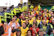 26 May 2013; Gardai, Ulster Council and local Donegal stewards gather before listening to instructions. Ulster GAA Football Senior Championship, Quarter-Final, Donegal v Tyrone, MacCumhaill Park, Ballybofey, Co. Donegal. Picture credit: Ray McManus / SPORTSFILE