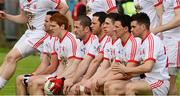 26 May 2013; Tyrone captain Stephen O'Neill, five from right, awaits the arrival of his team-mates for the traditional pre-match photograph. Ulster GAA Football Senior Championship, Quarter-Final, Donegal v Tyrone, MacCumhaill Park, Ballybofey, Co. Donegal. Picture credit: Ray McManus / SPORTSFILE