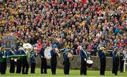 26 May 2013; The St Michael's Scout Band lead the supporters for the playing and singing of the National Anthem. Ulster GAA Football Senior Championship, Quarter-Final, Donegal v Tyrone, MacCumhaill Park, Ballybofey, Co. Donegal. Picture credit: Ray McManus / SPORTSFILE