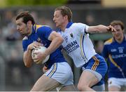 26 May 2013; Barry Gilleran, Longford, in action against Austin O'Malley, Wicklow. Leinster GAA Football Senior Championship, First Round, Wicklow v Longford, County Grounds, Aughrim, Co. Wicklow. Picture credit: Matt Browne / SPORTSFILE