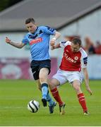 28 May 2013; Craig Walsh, UCD, in action against Conan Byrne, St. Patrick’s Athletic. Airtricity League Premier Division, St. Patrick’s Athletic v UCD, Tolka Park, Dublin. Picture credit: Barry Cregg / SPORTSFILE