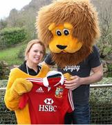 30 April 2013; Ulster's Tommy Bowe with Ruth Sloan, Marketing Manager of Belfast Zoo, after he was announced as a member of the 37 man 2013 British & Irish Lions squad. Belfast Zoo, Belfast, Co. Antrim. Picture credit: John Dickson / SPORTSFILE