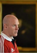 20 May 2013; British & Irish Lions' Paul O'Connell speaking at a press conference ahead of the British & Irish Lions Tour 2013. British & Irish Lions Tour 2013, Press Conference, Carton House, Maynooth, Co. Kildare. Picture credit: Stephen McCarthy / SPORTSFILE