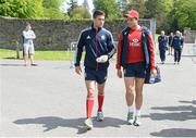 21 May 2013; Conor Murray, left, and Sean Maitland, British & Irish Lions, arrive for squad training ahead of their British & Irish Lions Tour 2013. British & Irish Lions Tour 2013 Squad Training, Carton House, Maynooth, Co. Kildare. Picture credit: Stephen McCarthy / SPORTSFILE