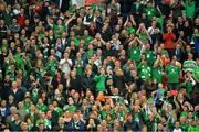 29 May 2013; Republic of Ireland supporters during the playing of the National Anthem. Friendly International, England v Republic of Ireland, Wembley Stadium, London, England. Picture credit: Barry Cregg / SPORTSFILE