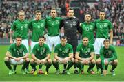 29 May 2013; The Republic of Ireland team, back row, from left right, Glenn Whelan, Sean St. Ledger, John O'Shea, David Forde, Robbie Keane and Stephen Kelly. Front row, from left to right, James McCarthy, Shane Long, Seamus Coleman, Jonathan Walters and Aiden McGeady. Friendly International, England v Republic of Ireland, Wembley Stadium, London, England. Picture credit: Barry Cregg / SPORTSFILE