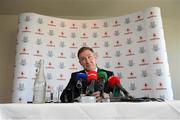 30 May 2013; Dublin manager Jim Gavin during a press conference ahead of their Leinster GAA Football Senior Championship Quarter-Final game against Westmeath on Saturday. Dublin Football Press Conference, The Gibson Hotel, Dublin. Picture credit: Brian Lawless / SPORTSFILE