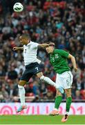 29 May 2013; Sean St. Ledger, Republic of Ireland, in action against Theo Walcott , England. Friendly International, England v Republic of Ireland, Wembley Stadium, London, England. Picture credit: David Maher / SPORTSFILE