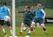 31 May 2013; Republic of Ireland's Wesley Hoolahan and Paul McShane in action during squad training ahead of their Three International Friendly against Georgia on Sunday. Republic of Ireland Squad Training, Gannon Park, Malahide, Co. Dublin. Picture credit: David Maher / SPORTSFILE