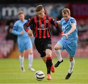31 May 2013; Luke Byrne, Bohemians, in action against Ryan Brennan, Drogheda United. FAI Ford Cup, Second Round, Bohemians v Drogheda United, Dalymount Park, Dublin. Picture credit: Brian Lawless / SPORTSFILE
