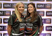 30 May 2013; Westmeath's Johanna Maher, left, and Laura Walsh members of the TESCO HomeGrown NFL Division 2 Team of the League 2013. 2013 TESCO HomeGrown Ladies National Football Team of the League Presentations. Croke Park, Dublin. Picture credit: Barry Cregg / SPORTSFILE