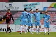 31 May 2013; Declan O'Brien, second from right, Drogheda United, celebrates with team-mates, from left, Ryan Brennan, Jason Marks, and Cathal Brady, after scoring his side's second goal. FAI Ford Cup, Second Round, Bohemians v Drogheda United, Dalymount Park, Dublin. Picture credit: Brian Lawless / SPORTSFILE