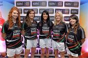 30 May 2013; Kerry players, from left, Louise Ni Mhuircheartaigh, Louise Galvin, Aislinn Desmond, Bernie Breen, and Sarah Houlihan, members of the TESCO HomeGrown NFL Division 2 Team of the League 2013. 2013 TESCO HomeGrown Ladies National Football Team of the League Presentations. Croke Park, Dublin. Picture credit: Barry Cregg / SPORTSFILE