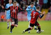 31 May 2013; Shane Grimes, Drogheda United, in action against Kevin O'Leary, left, and Derek Pender, Bohemians. FAI Ford Cup, Second Round, Bohemians v Drogheda United, Dalymount Park, Dublin. Picture credit: Brian Lawless / SPORTSFILE