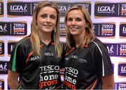 30 May 2013; Fionnuala McKenna, left, and Sinead McCleary, members of the TESCO HomeGrown NFL Division 3 Team of the League 2013. 2013 TESCO HomeGrown Ladies National Football Team of the League Presentations. Croke Park, Dublin. Picture credit: Barry Cregg / SPORTSFILE