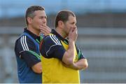 31 May 2013; Limerick manager TJ Ryan, left, and selector Clem Smith during the final moments of the game. Bord Gais Energy Munster GAA Under 21 Hurling Championship, Quarter-Final, Tipperary v Limerick, Semple Stadium, Thurles, Co. Tipperary. Picture credit: Diarmuid Greene / SPORTSFILE
