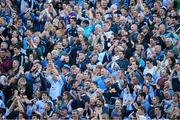 1 June 2013; Dublin supporters, on Hill 16, celebrate after Paddy Anderws had scored the Dublin goal. Leinster GAA Football Senior Championship Quarter-Final, Dublin v Westmeath, Croke Park, Dublin. Picture credit: Ray McManus / SPORTSFILE
