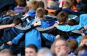 1 June 2013; Young Dublin supporters, in the Cusack Stand, do a 'Poznan Wave' just as the goal was being scored. Leinster GAA Football Senior Championship Quarter-Final, Dublin v Westmeath, Croke Park, Dublin. Picture credit: Ray McManus / SPORTSFILE