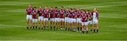 1 June 2013; The Westmeath players stand for the National Anthem. Leinster GAA Football Senior Championship Quarter-Final, Dublin v Westmeath, Croke Park, Dublin. Picture credit: Ray McManus / SPORTSFILE