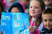 1 June 2013; Young Dublin supporters, in the Cusack Stand, cheer on their heroes. Leinster GAA Football Senior Championship Quarter-Final, Dublin v Westmeath, Croke Park, Dublin. Picture credit: Ray McManus / SPORTSFILE